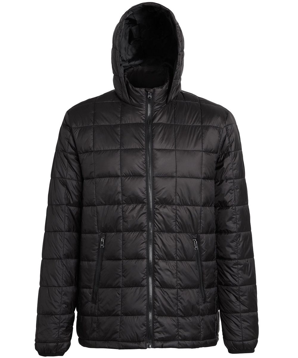 Box quilt hooded jacket - 2786