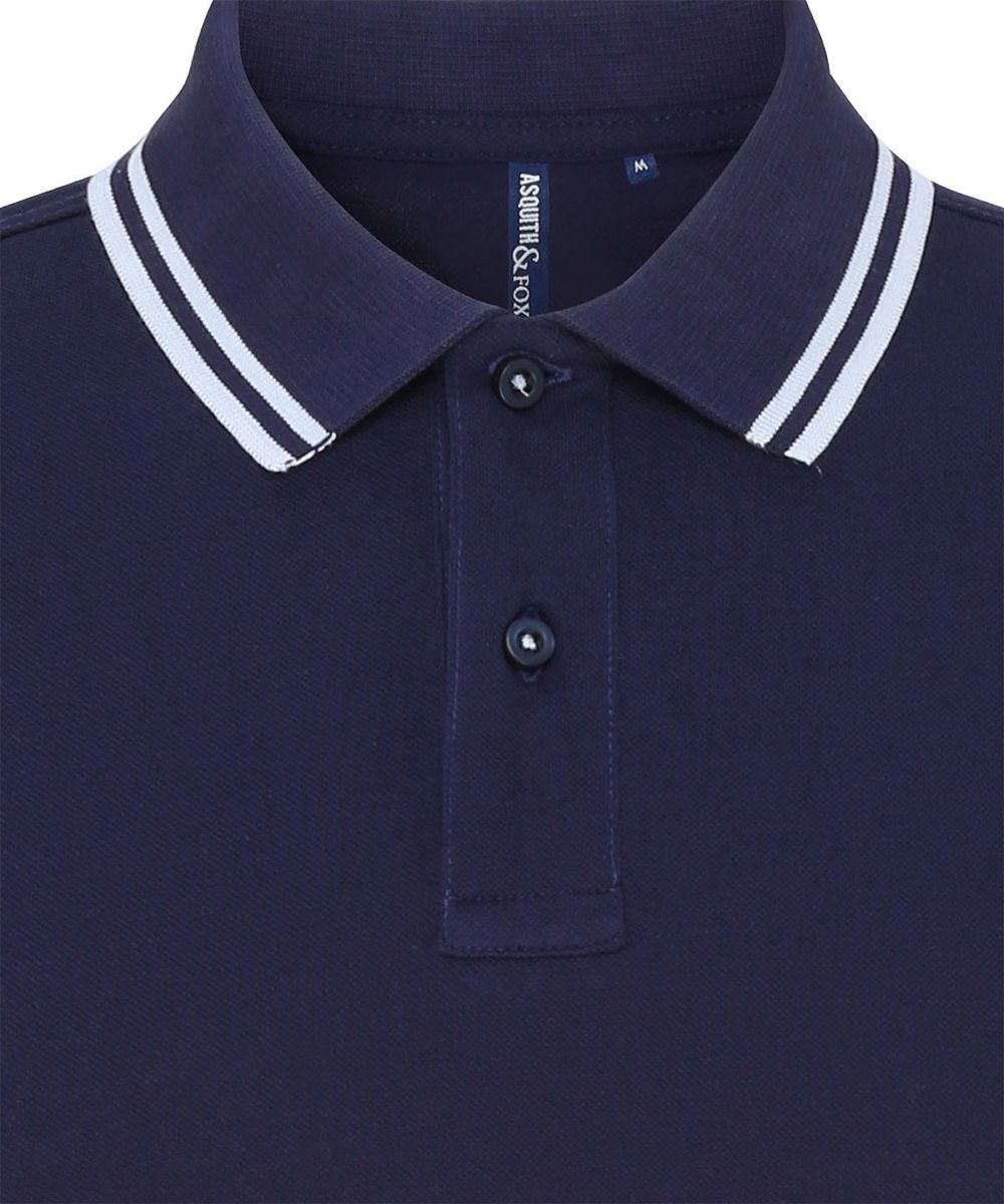 Women's classic fit tipped polo - Asquith & Fox