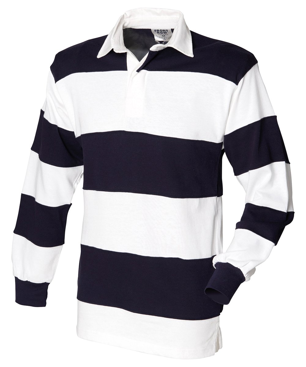 Front Row Sewn stripe long sleeve rugby shirt