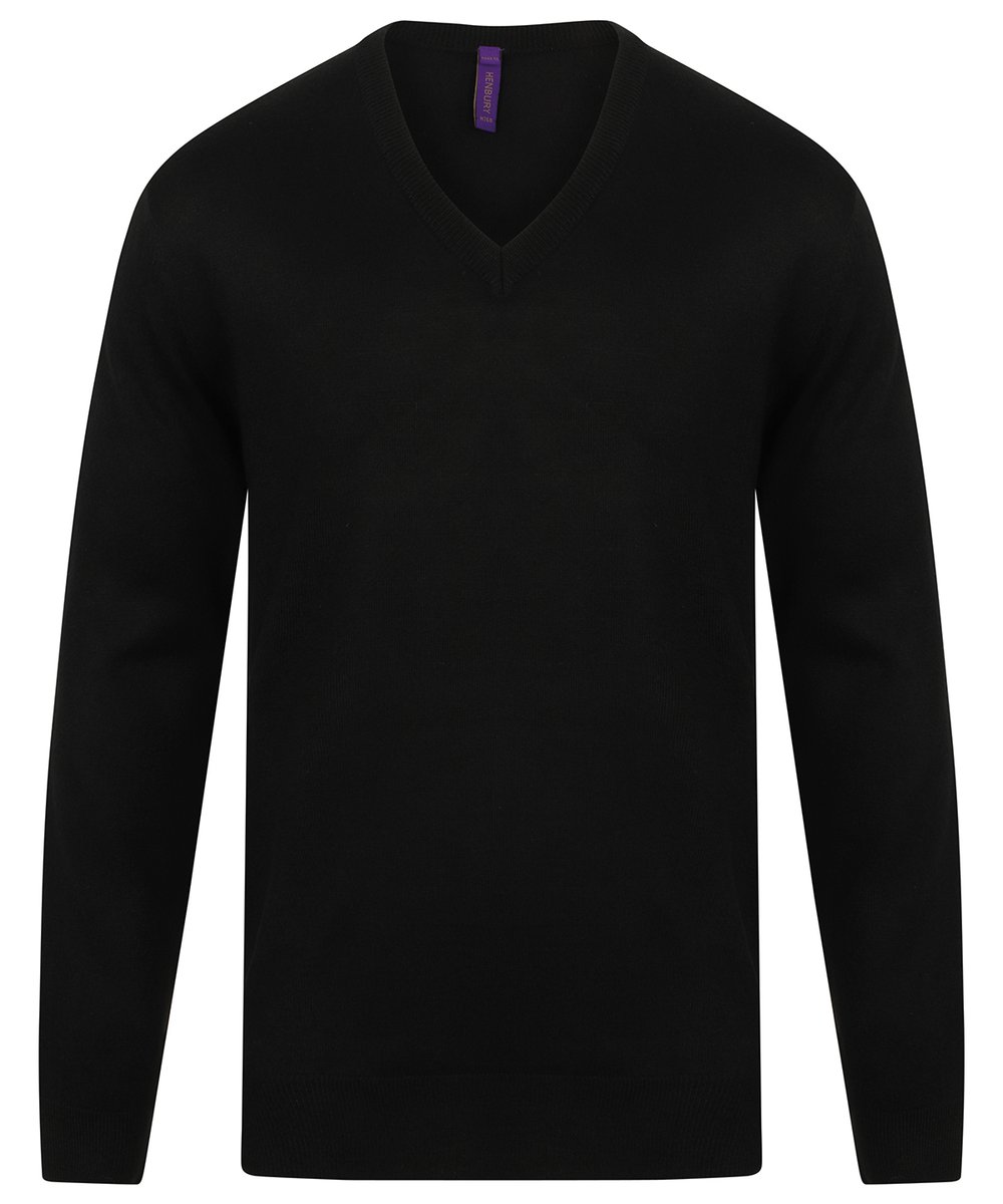 Cashmere touch acrylic v-neck jumper - Henbury