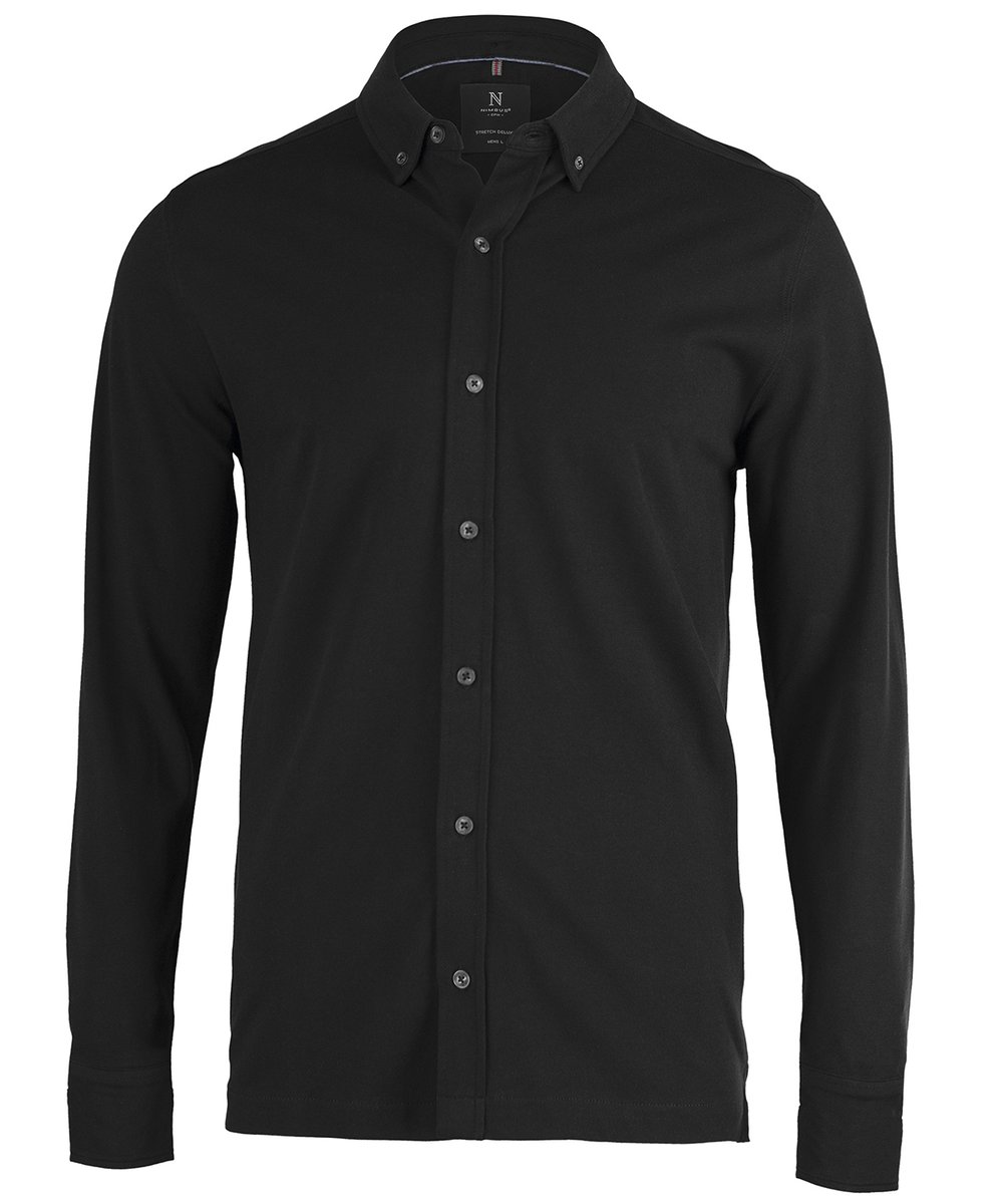 Kingston – stretch deluxe piqué shirt - Nimbus