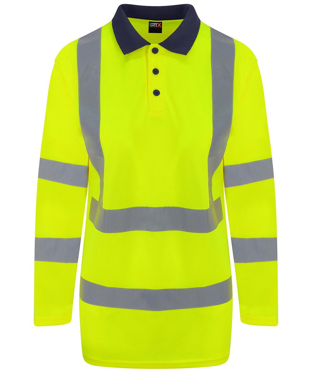High visibility long sleeve polo - ProRTX High Visibility