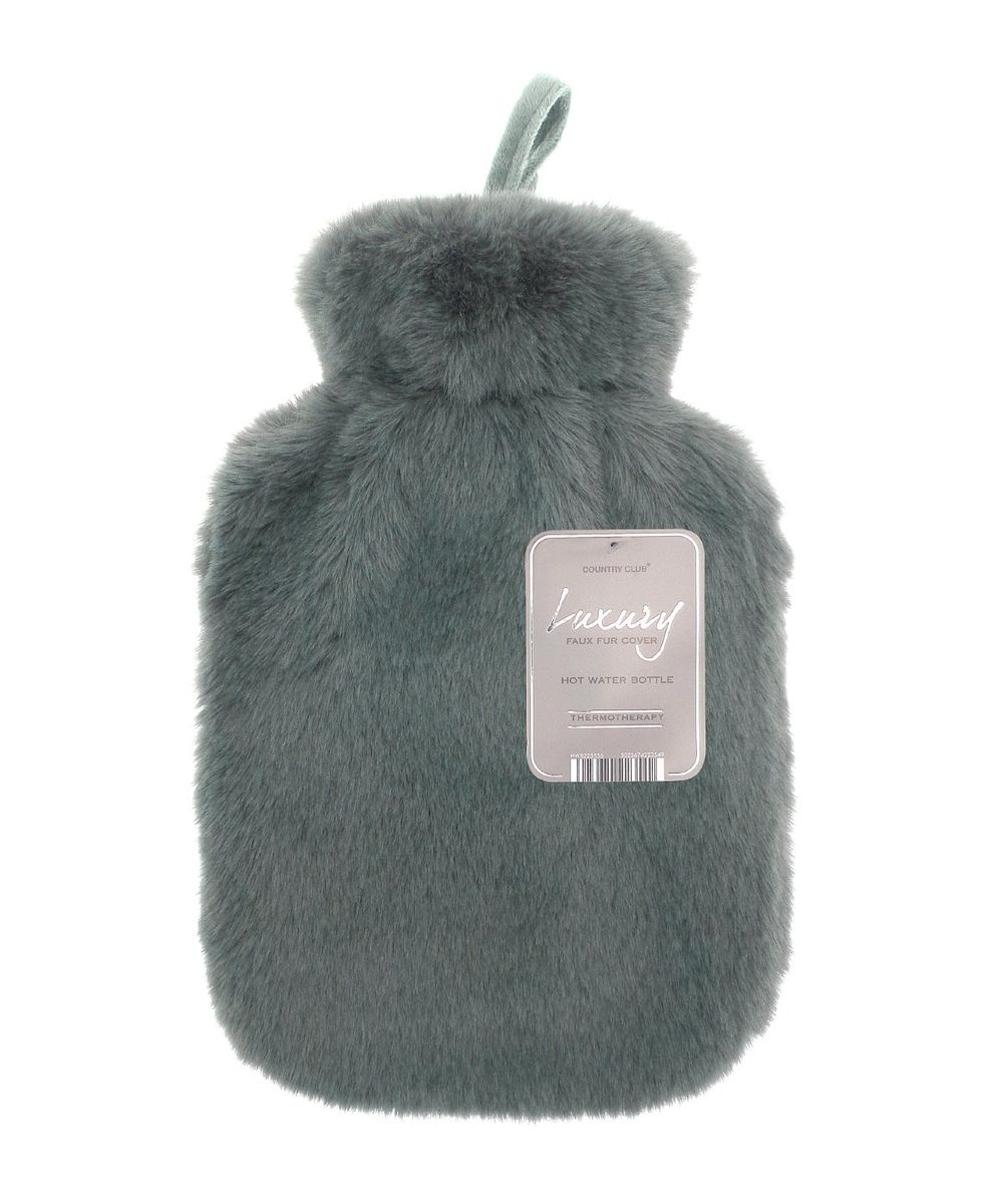 Super luxury faux fur hot water bottle and cover - Ribbon