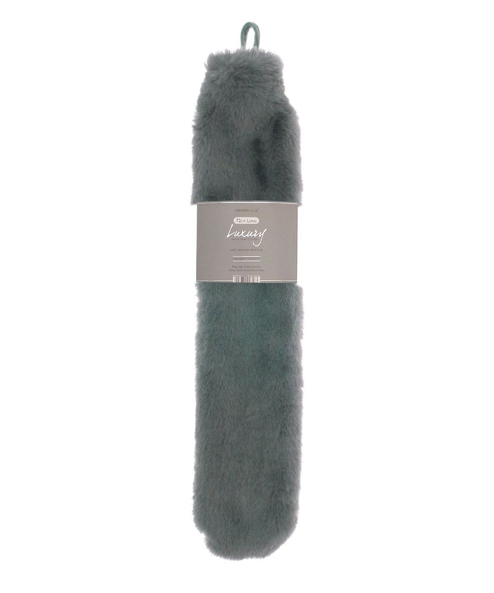 Super luxury faux fur long hot water bottle and cover - Ribbon