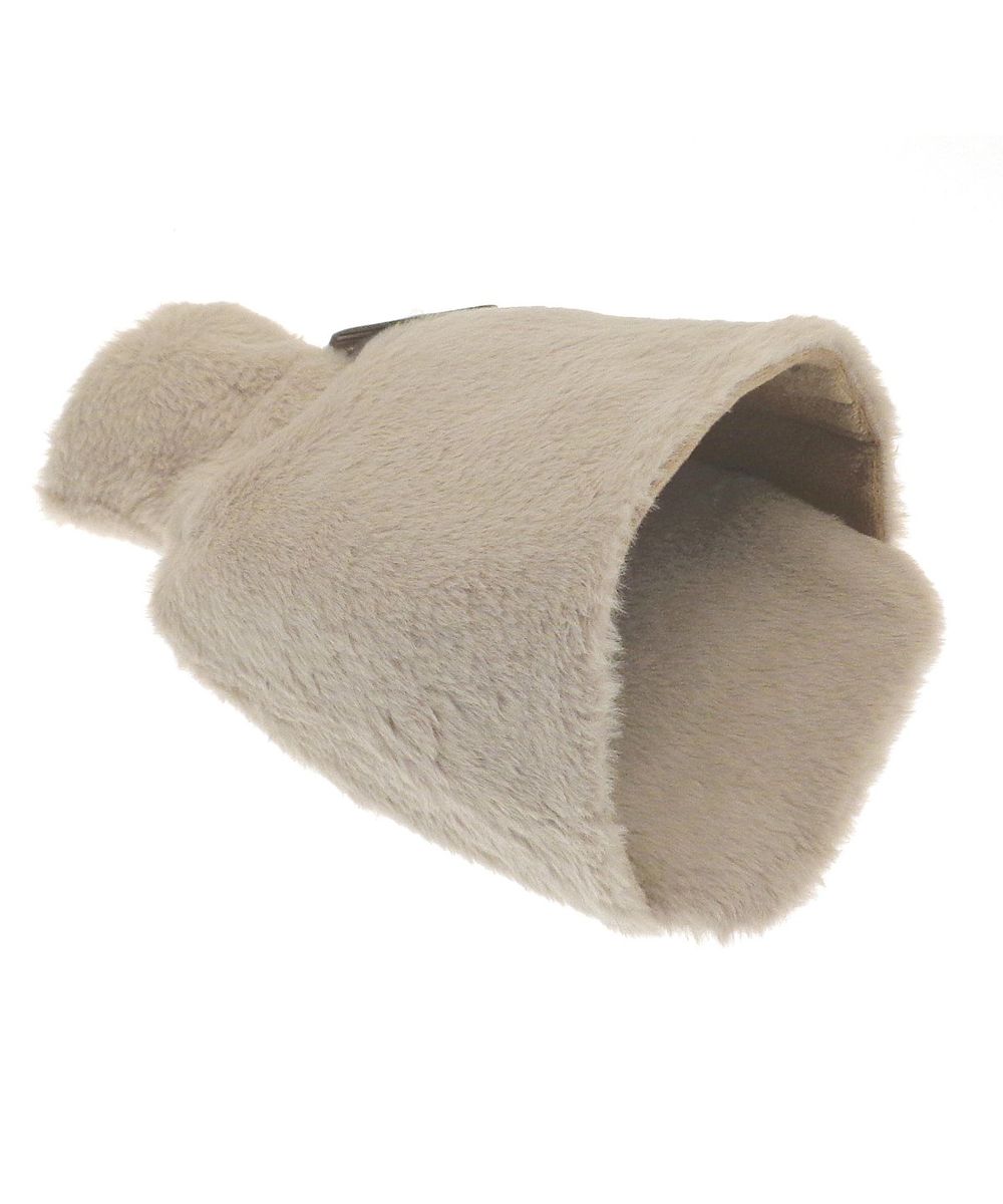 Luxury foot hot water bottle and cover in plush faux fur - Ribbon