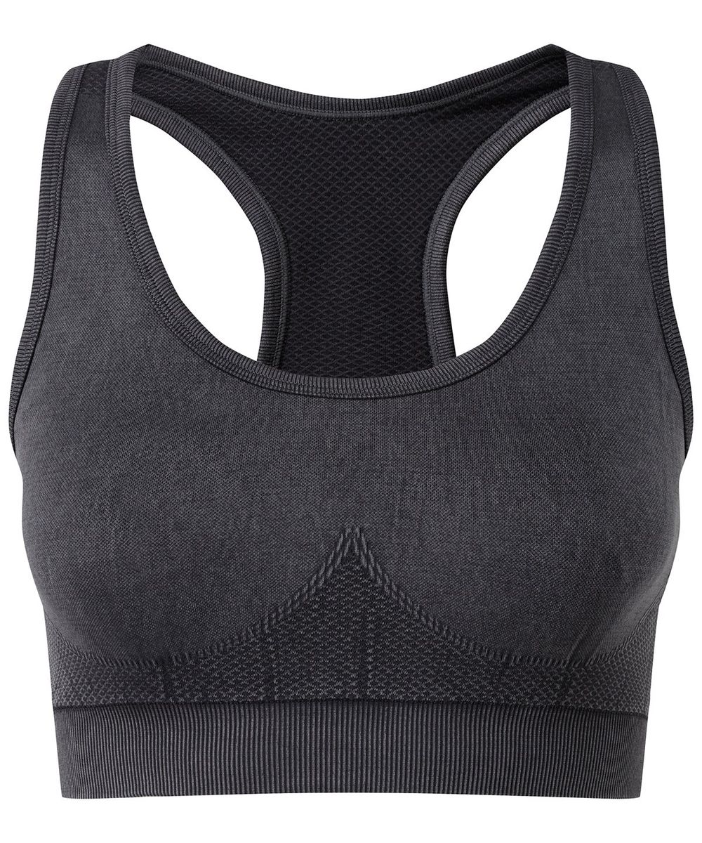 Tridri® seamless 3D fit" multi-sport sculpt bra top denim" - TriDri