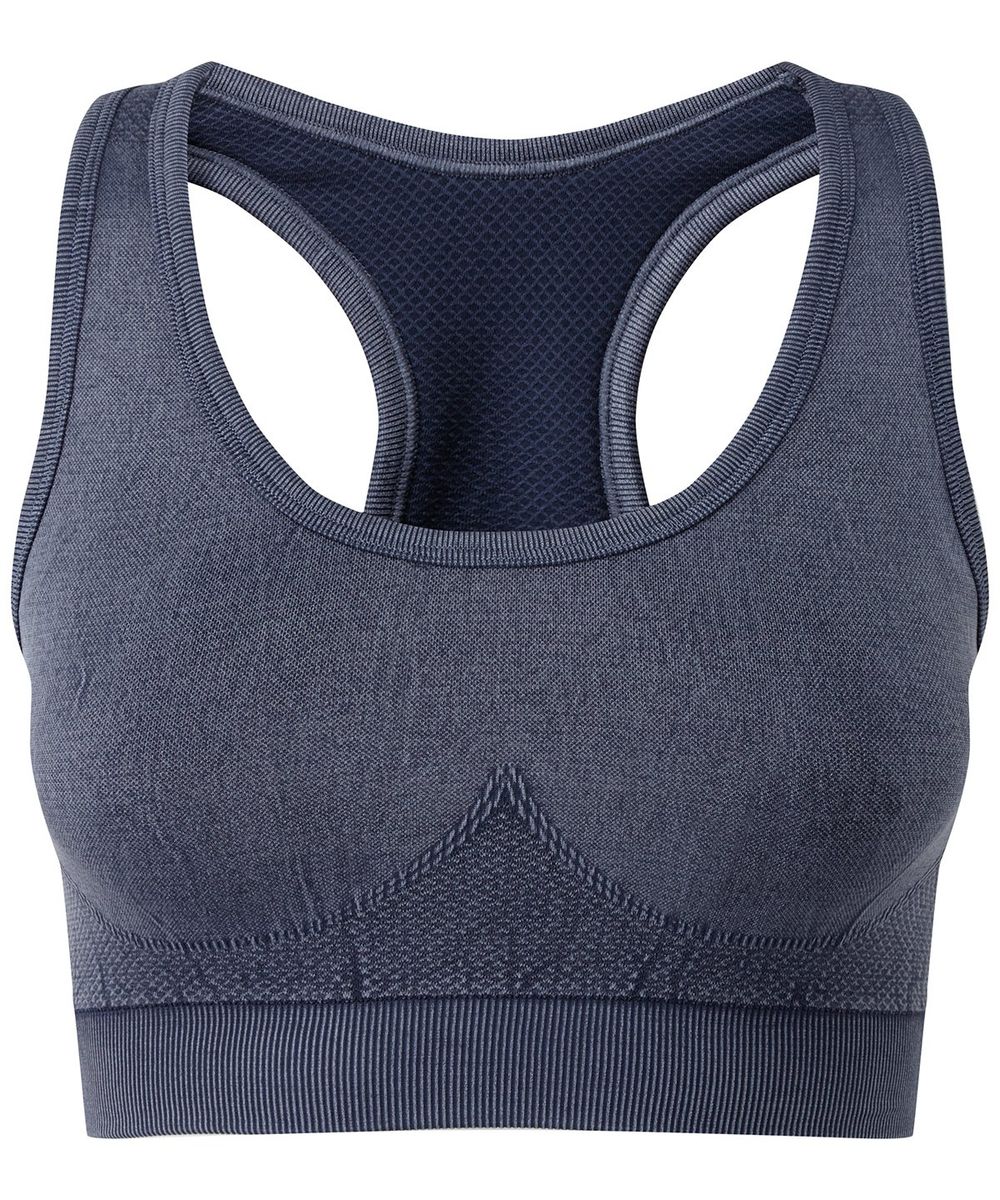 Tridri® seamless 3D fit" multi-sport sculpt bra top denim" - TriDri