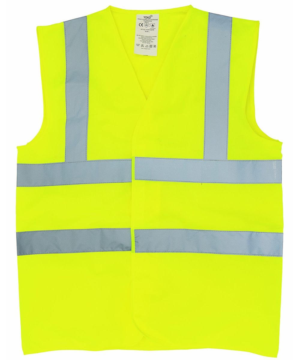 Flame-retardant hi-vis sleeveless waistcoat (HVW100FR) - Yoko